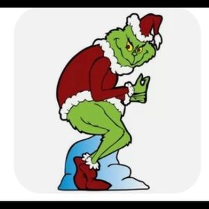 Right facing grinch stealing lights sticker